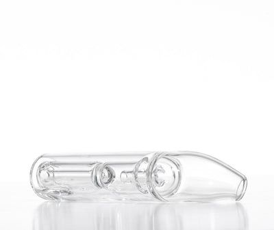 Angled view of Hitoki Saber Portable Hydro Tube replacement highlighting curved mouthpiece and precision craftsmanship.