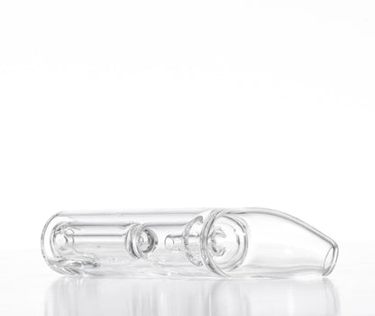 Angled view of Hitoki Saber Portable Hydro Tube replacement highlighting curved mouthpiece and precision craftsmanship.