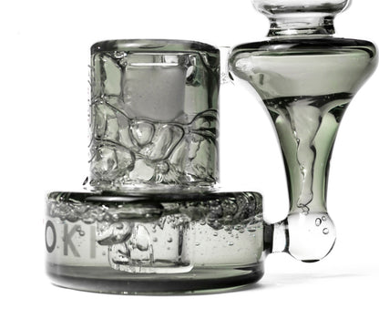 Detailed close-up of Hitoki Saber Recycler Attachment displaying intricate internal glasswork and premium construction.