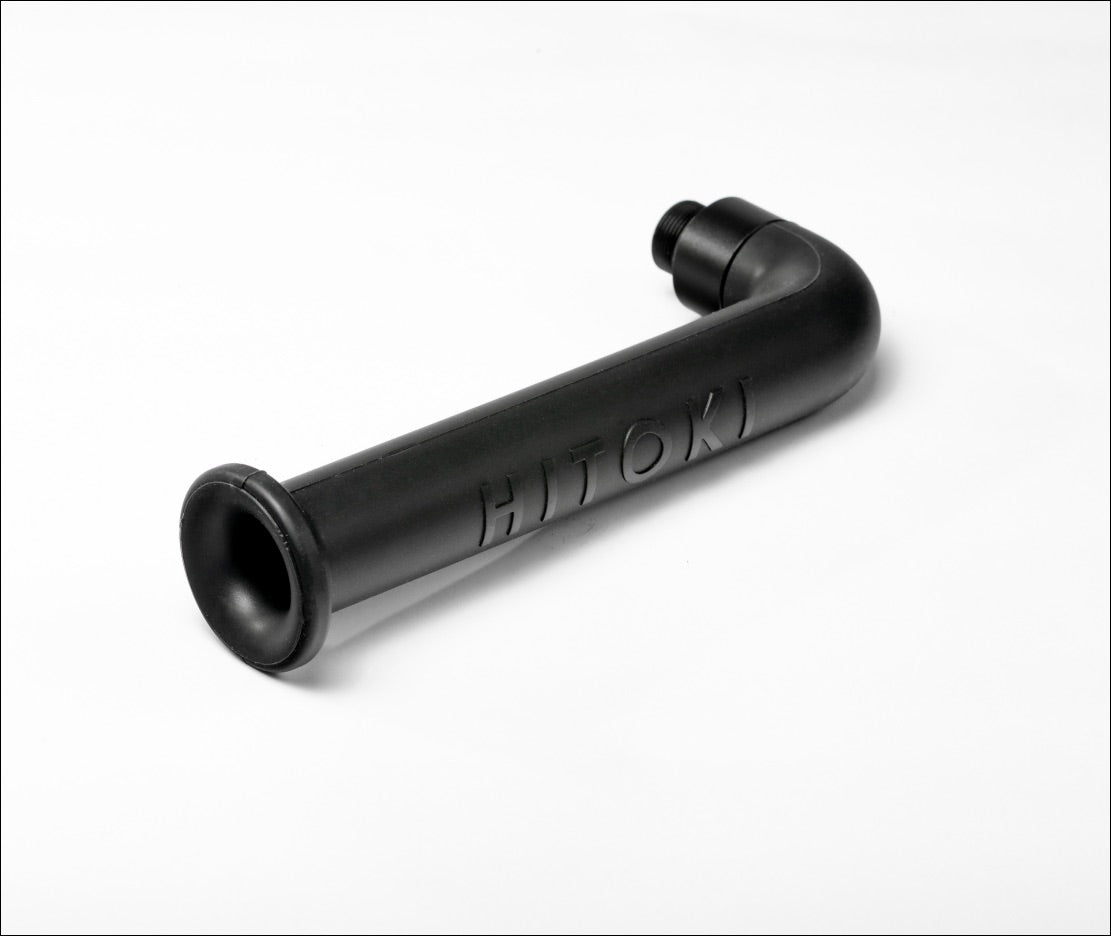 Hitoki Trident Adjustable Mouthpiece in black silicone, featuring ergonomic design and embossed Hitoki logo.